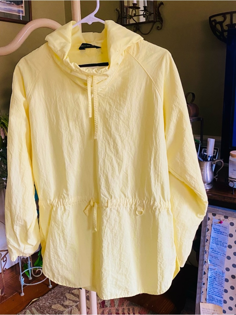 Light Yellow Hooded Pullover windbreaker